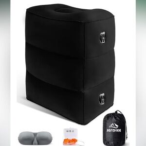 Amazon Inflatable Foot Rest Airplane Pillow Adjustable 3 Layers Height Leg Rest